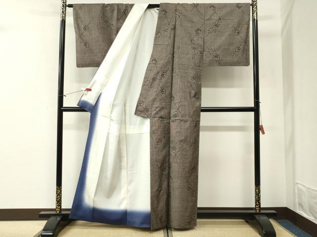 平和屋着物●本場大島紬　9マルキ　糸巻き文　正絹　逸品　CABI0672gh