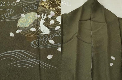 平和屋着物●訪問着　立波跳兎舞桜文　金彩　正絹　逸品　CABI0674gh