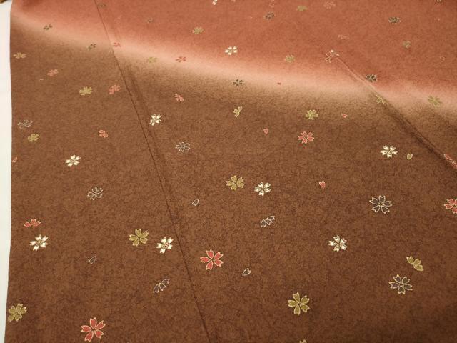 平和屋着物●訪問着　舞桜文　暈し染め　金彩　正絹　逸品　CABI0676gh