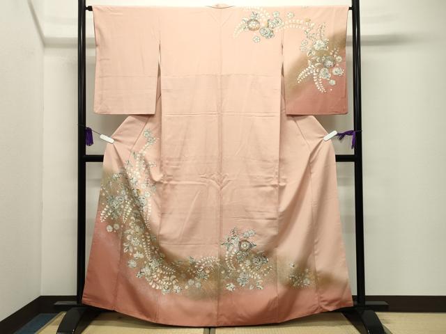 平和屋着物●訪問着　辻が花　絞り　暈し染め　金彩　正絹　逸品　CABI0678gh