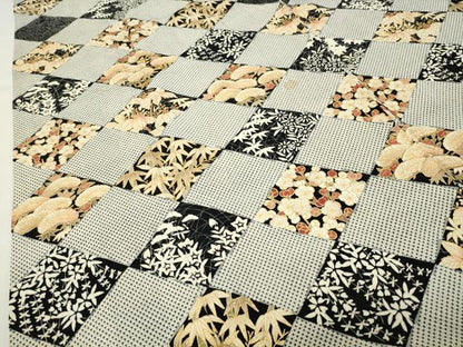 平和屋着物●訪問着　駒刺繍　菱松竹梅文　黒地　金彩　正絹　逸品　CABI0680gh
