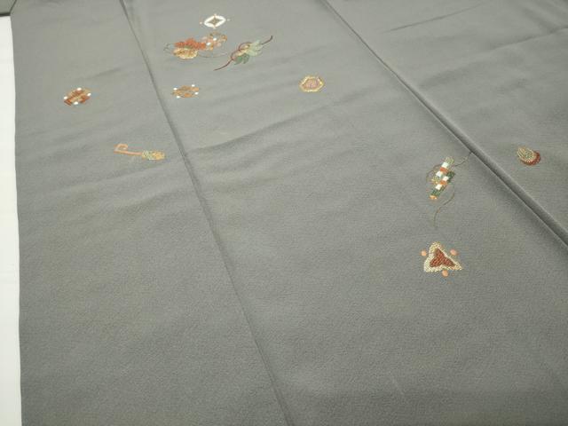 平和屋着物●訪問着　総刺繍　竹屋町刺繍　宝尽くし文　正絹　逸品　CABI0682gh