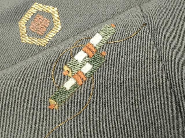 平和屋着物●訪問着　総刺繍　竹屋町刺繍　宝尽くし文　正絹　逸品　CABI0682gh