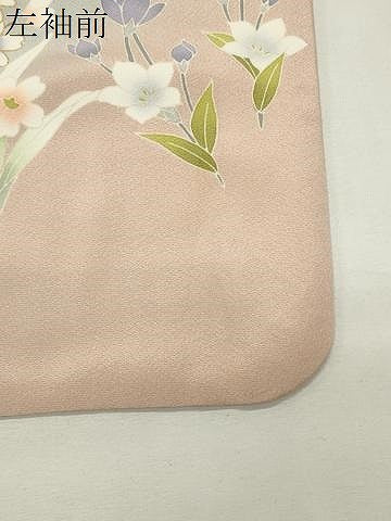平和屋着物●訪問着　駒刺繍　草花文　暈し染め　金彩　ロング丈　正絹　逸品　CABI0683gh
