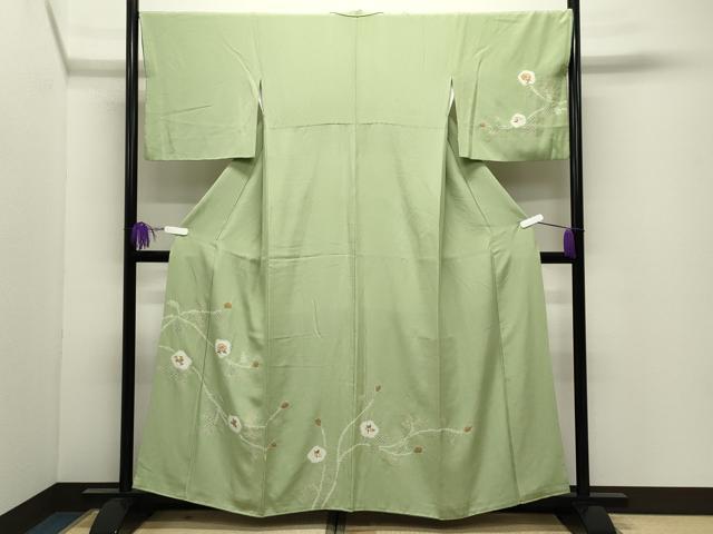 平和屋着物●訪問着　絞り　枝花文　金彩　正絹　逸品　CABI0687gh