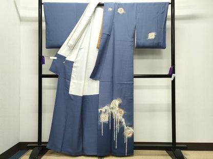 平和屋着物●北大路魯山人　訪問着　抽象文様　カニ　暈し染め　金彩　正絹　逸品　CABI0689gh