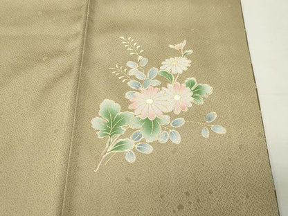 平和屋着物●訪問着　籬草花文　暈し染め　金彩　三越扱い　正絹　逸品　未使用　CABI0690gh