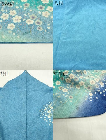 平和屋着物●豪華振袖　駒刺繍　舞桜文　暈し染め　金彩　金通し地　正絹　逸品　CABI0691gh