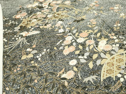 平和屋着物●訪問着　鳳凰籬花文　たたき染め　金彩　正絹　逸品　CABI0693gh