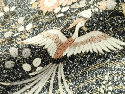 平和屋着物●訪問着　鳳凰籬花文　たたき染め　金彩　正絹　逸品　CABI0693gh
