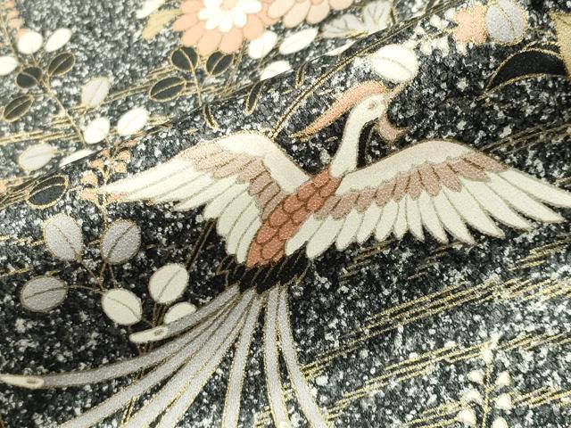 平和屋着物●訪問着　鳳凰籬花文　たたき染め　金彩　正絹　逸品　CABI0693gh