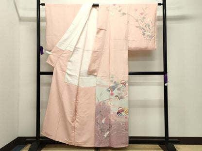 平和屋着物●訪問着　友禅　鴛鴦花文　暈し染め　正絹　逸品　CABI0696gh