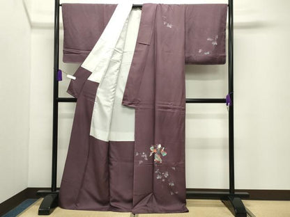平和屋着物●訪問着　手描き　童子葡萄蔦の葉　金銀彩　ロング丈　正絹　逸品　未使用　CABI0697gh