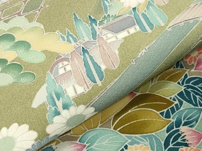 平和屋着物●豪華色留袖　友禅　作家物　風景文　暈し染め　正絹　逸品　CABI0698gh