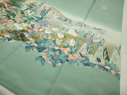 平和屋着物●豪華色留袖　友禅　作家物　風景文　暈し染め　正絹　逸品　CABI0698gh