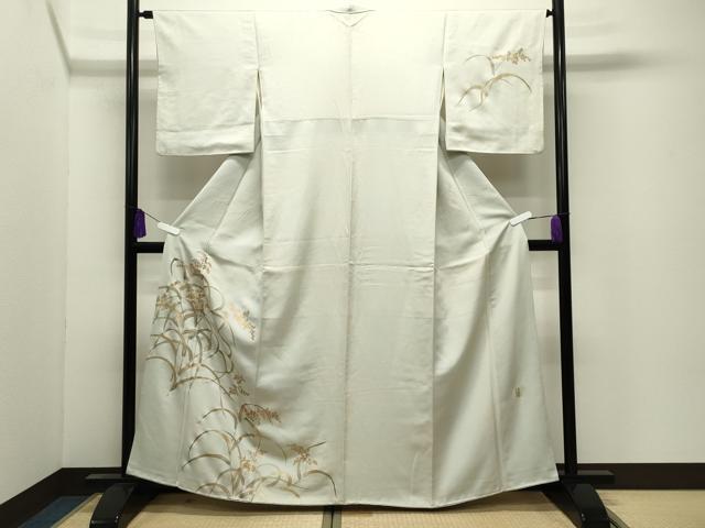 平和屋着物●金彩友禅　卓越技能者・名工・和田光正　訪問着　草花文　金彩　正絹　逸品　CABI0699gh