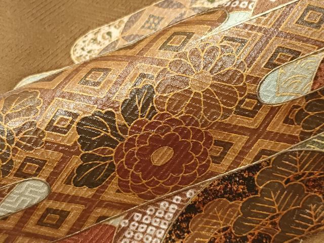 平和屋着物●訪問着　エ霞松花文　金銀彩　正絹　逸品　CABI0700gh