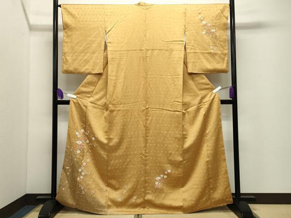 平和屋着物●訪問着　枝花文　金彩　正絹　逸品　CABI0702gh