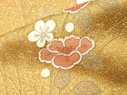 平和屋着物●訪問着　枝花文　金彩　正絹　逸品　CABI0702gh