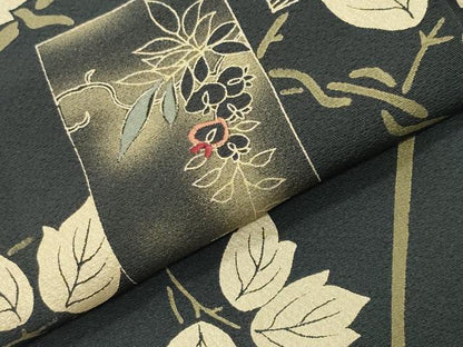 平和屋着物●訪問着　刺繍　短冊地紙鶴花文　暈し染め　金銀彩　正絹　逸品　CABI0703gh