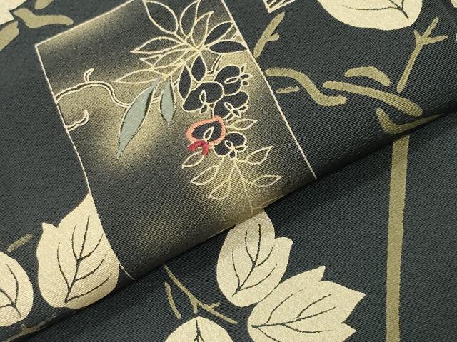 平和屋着物●訪問着　刺繍　短冊地紙鶴花文　暈し染め　金銀彩　正絹　逸品　CABI0703gh