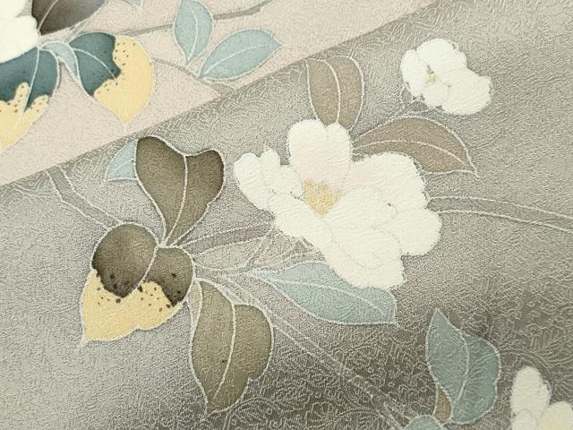 平和屋着物●訪問着　友禅　作家物　枝椿　暈し染め　正絹　逸品　CABI0704gh