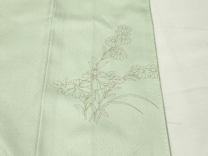 平和屋着物●訪問着　駒刺繍　雪輪花文　暈し染め　金銀彩　正絹　逸品　CABI0705gh