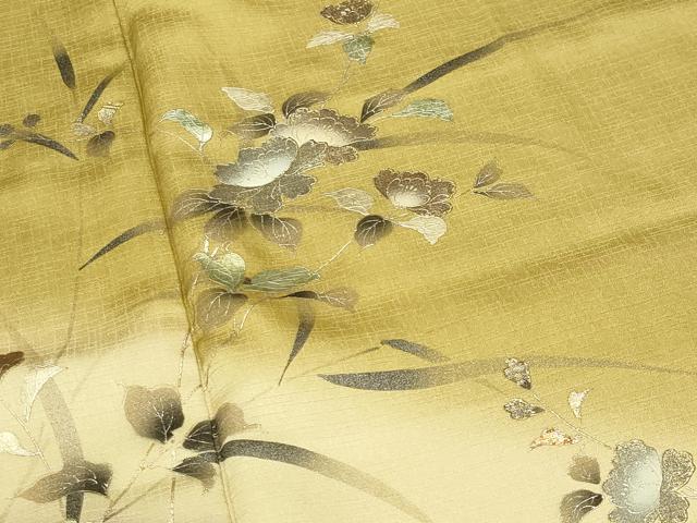 平和屋着物●訪問着　枝花文　暈し染め　金銀彩　正絹　逸品　CABI0706gh