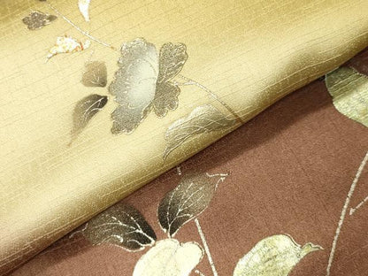 平和屋着物●訪問着　枝花文　暈し染め　金銀彩　正絹　逸品　CABI0706gh