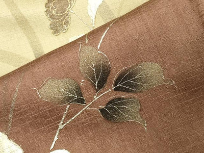 平和屋着物●訪問着　枝花文　暈し染め　金銀彩　正絹　逸品　CABI0706gh