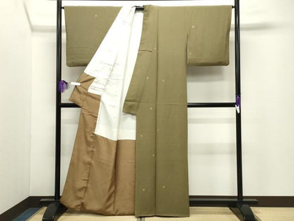 平和屋着物●上質な小紋　舞梅文　金彩　正絹　逸品　CABI0707gh