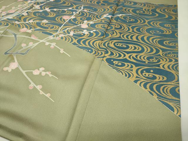 平和屋着物●豪華色留袖　流水枝梅文　金彩　正絹　逸品　CABI0713gh