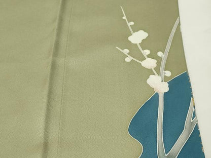 平和屋着物●豪華色留袖　流水枝梅文　金彩　正絹　逸品　CABI0713gh