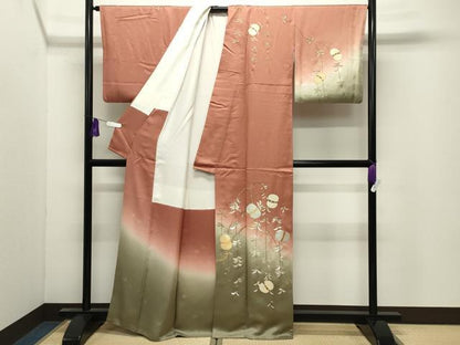 平和屋着物●訪問着　駒刺繍　枝垂れ柳　暈し染め　金彩　正絹　逸品　CABI0714gh