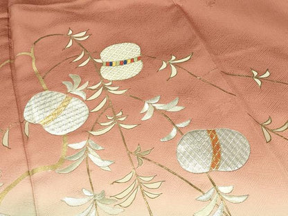 平和屋着物●訪問着　駒刺繍　枝垂れ柳　暈し染め　金彩　正絹　逸品　CABI0714gh