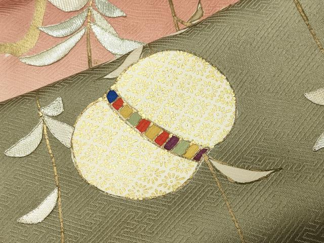 平和屋着物●訪問着　駒刺繍　枝垂れ柳　暈し染め　金彩　正絹　逸品　CABI0714gh