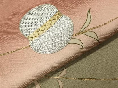 平和屋着物●訪問着　駒刺繍　枝垂れ柳　暈し染め　金彩　正絹　逸品　CABI0714gh