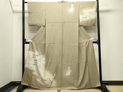 平和屋着物●訪問着　短冊飛鶴松竹梅文　暈し染め　金彩　正絹　逸品　CABI0716gh