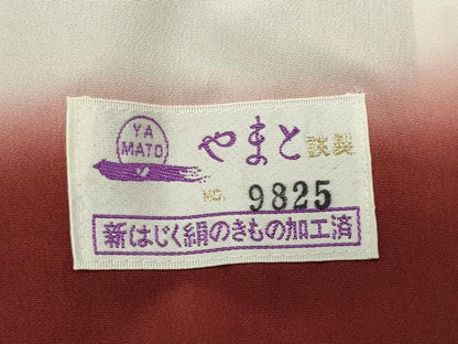 平和屋着物●訪問着　檜扇横笛花文　暈し染め　金彩　やまと誂製　正絹　逸品　CABI0718gh