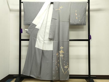 平和屋着物●訪問着　駒刺繍　花笠　金彩　正絹　逸品　CABI0719gh