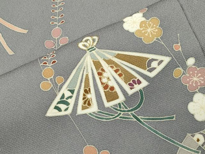平和屋着物●訪問着　駒刺繍　花笠　金彩　正絹　逸品　CABI0719gh