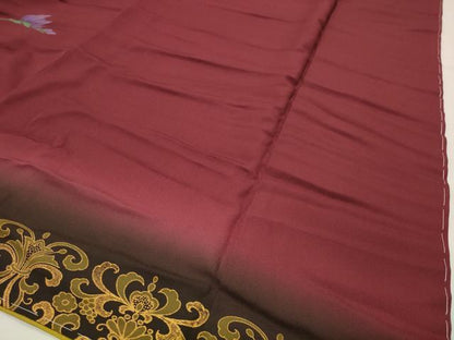 平和屋着物●訪問着　草花文　暈し染め　金彩　ロング丈　正絹　逸品　未使用　CABI0720gh