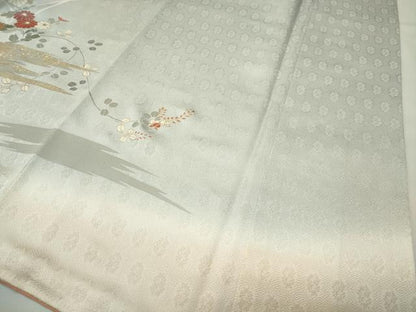 平和屋着物●中国三大刺繍　相良刺繍　訪問着　籬舞蝶文　暈し染め　金彩　松坂屋扱い　正絹　逸品　CABI0722gh