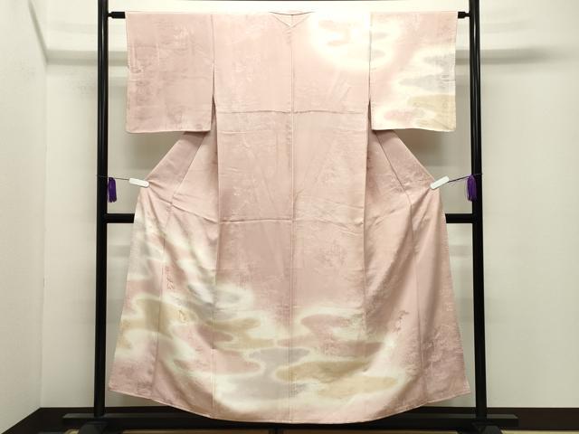 平和屋着物●訪問着　エ霞風景地紋　暈し染め　正絹　逸品　CABI0723gh