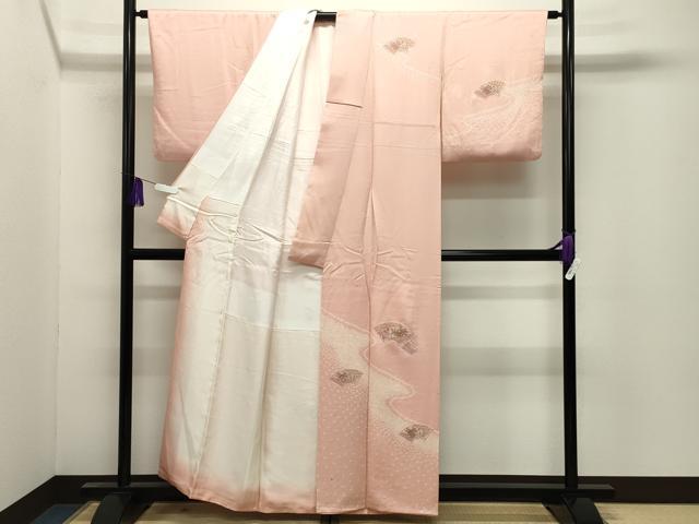 平和屋着物●中国三大刺繍　スワトウ刺繍　訪問着　絞り　地紙重ね花文　金糸　正絹　逸品　CABI0725gh