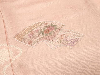 平和屋着物●中国三大刺繍　スワトウ刺繍　訪問着　絞り　地紙重ね花文　金糸　正絹　逸品　CABI0725gh