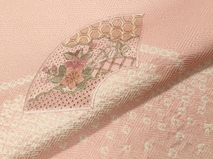 平和屋着物●中国三大刺繍　スワトウ刺繍　訪問着　絞り　地紙重ね花文　金糸　正絹　逸品　CABI0725gh