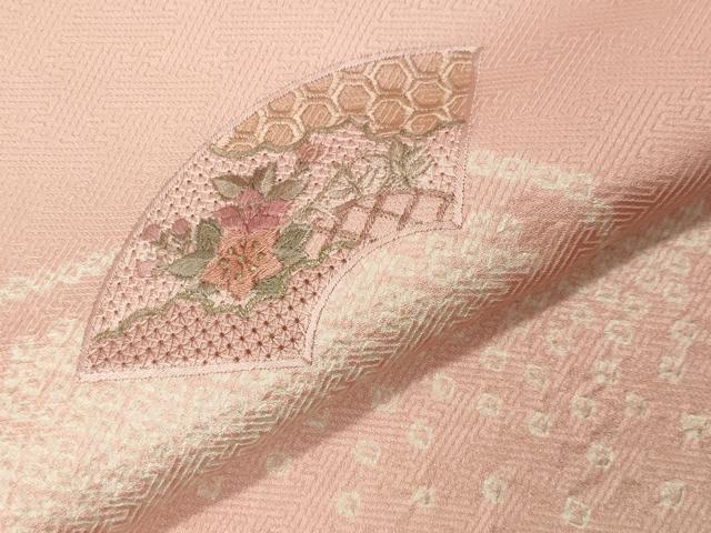 平和屋着物●中国三大刺繍　スワトウ刺繍　訪問着　絞り　地紙重ね花文　金糸　正絹　逸品　CABI0725gh