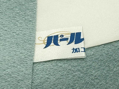 平和屋着物●上質な色無地　作家物　黄金染　堅牢染　錆青磁色　反端付き　正絹　逸品　未使用　CABI0727gh