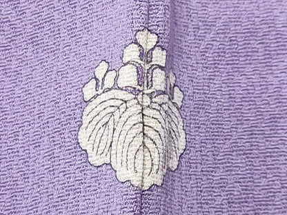 平和屋着物●上質な色無地　錦花鳥文様　新御所　薄葡萄色　反端付き　正絹　逸品　CABI0728gh